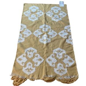 West Elm Andalusia Area Rug Yellow 5x3' Boho Aztec Cottage Geometric Distressed